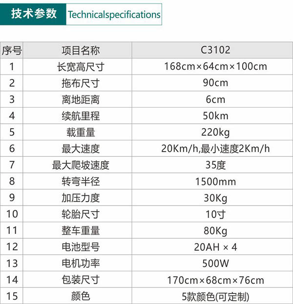 电动清水尘推车C3102